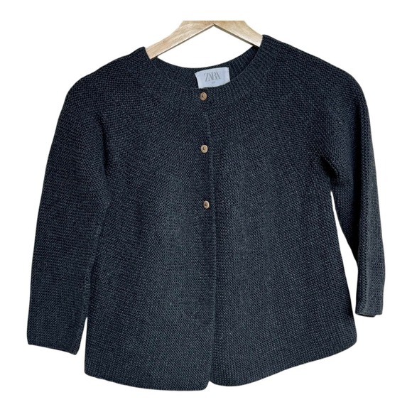 Zara Other - Zara Kids Gray Knit Cardigan Sweater‎ Button Front Size 9 Textured